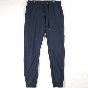 Bread & Boxers Jogger Sweatpants Navy Blue 100% Cotton Mens Medium Drawstring